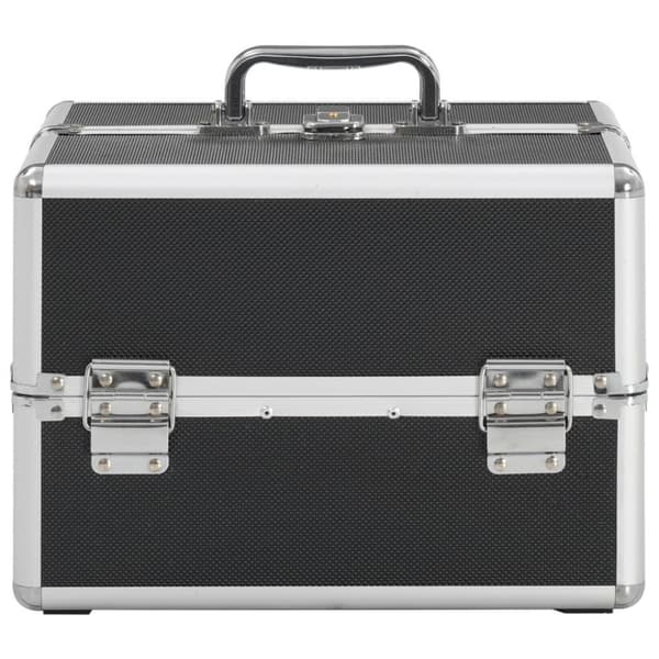 vidaXL Sminkeveske 22x30x21 cm svart aluminium