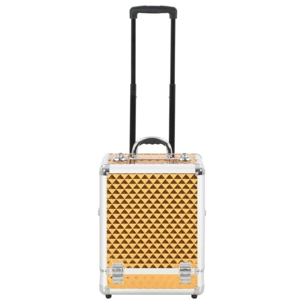 vidaXL makeupkuffert 35 x 29 x 45 cm aluminium guldfarvet