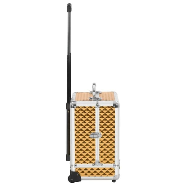 vidaXL makeupkuffert 35 x 29 x 45 cm aluminium guldfarvet