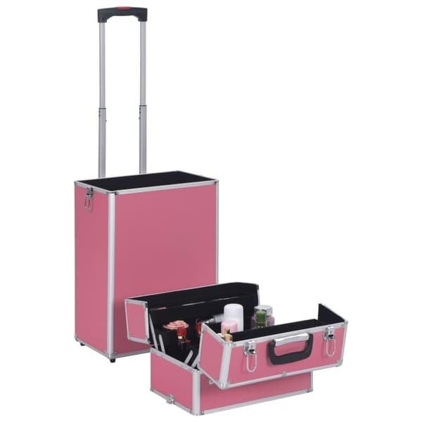 vidaXL Meikkivaunu alumiini pinkki