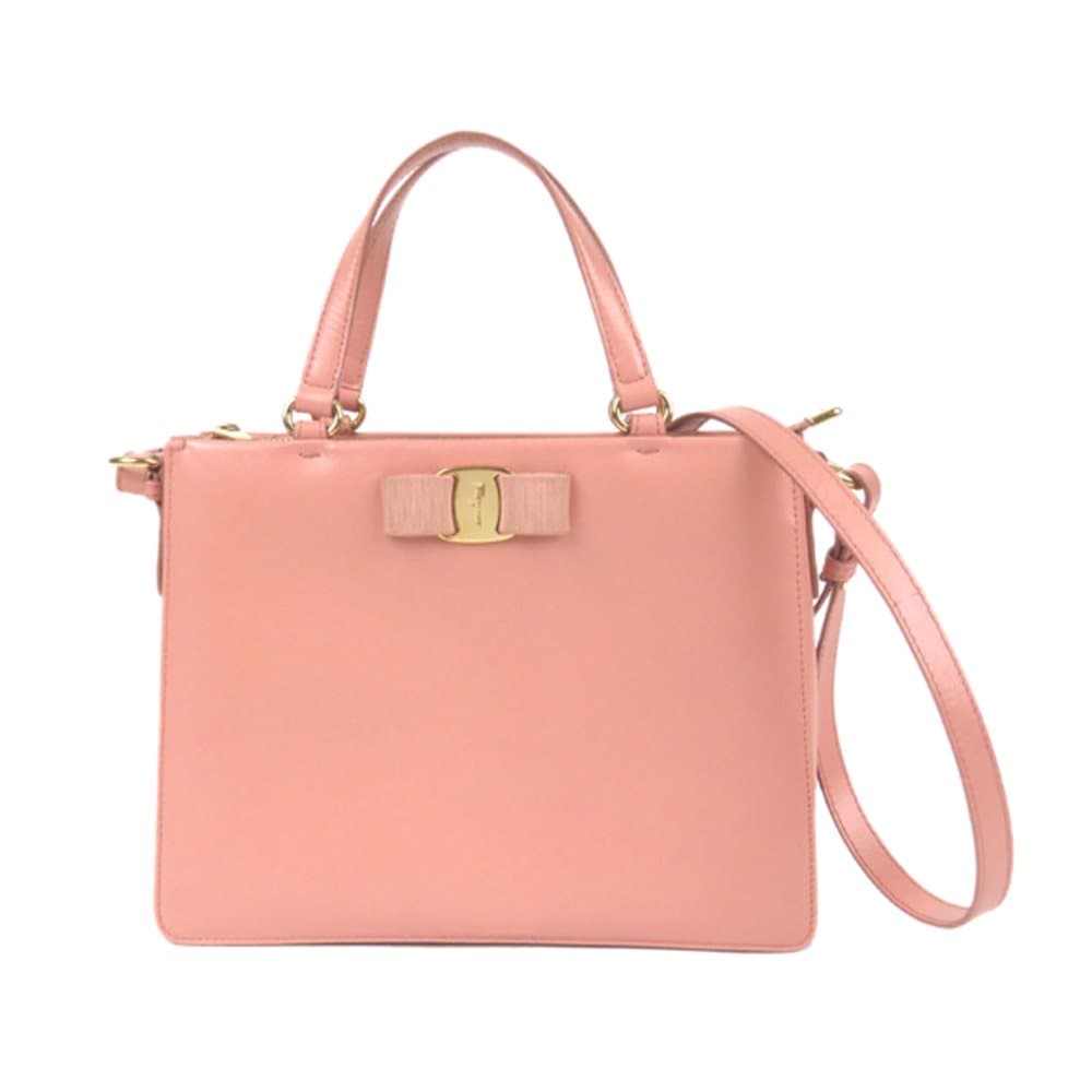 Ferragamo Vara Patent Leather Satchel Pink