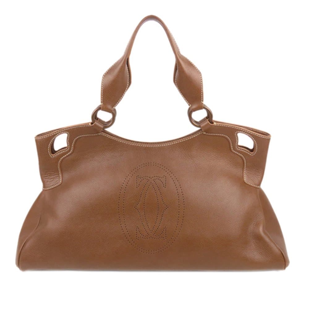 Cartier Marcello de Cartier Leather Handbag Brown