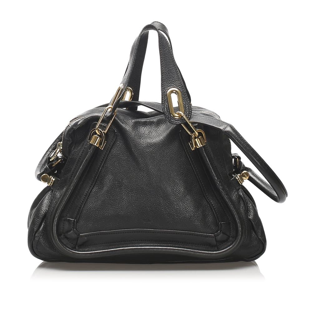 Chloe Medium Paraty Leather Satchel Black