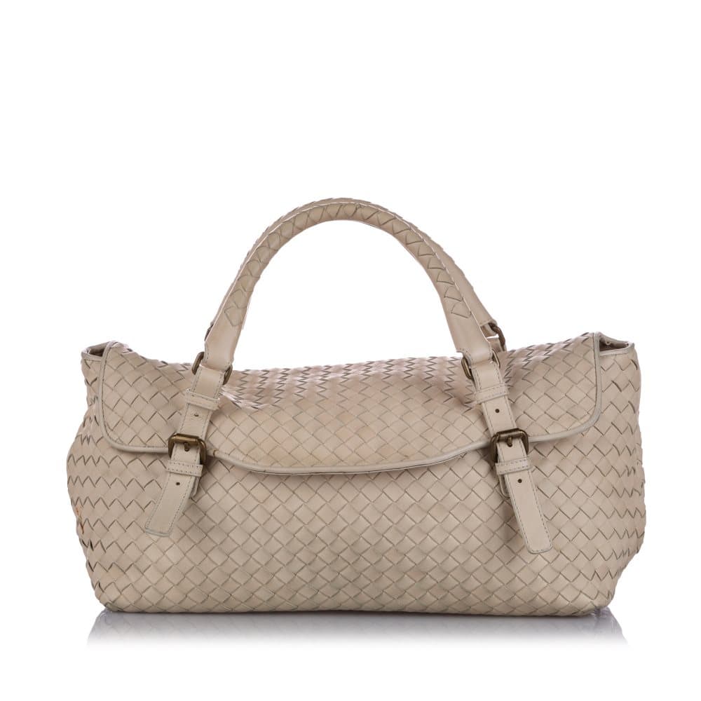 Bottega Veneta Intrecciato Leather Handbag Brown