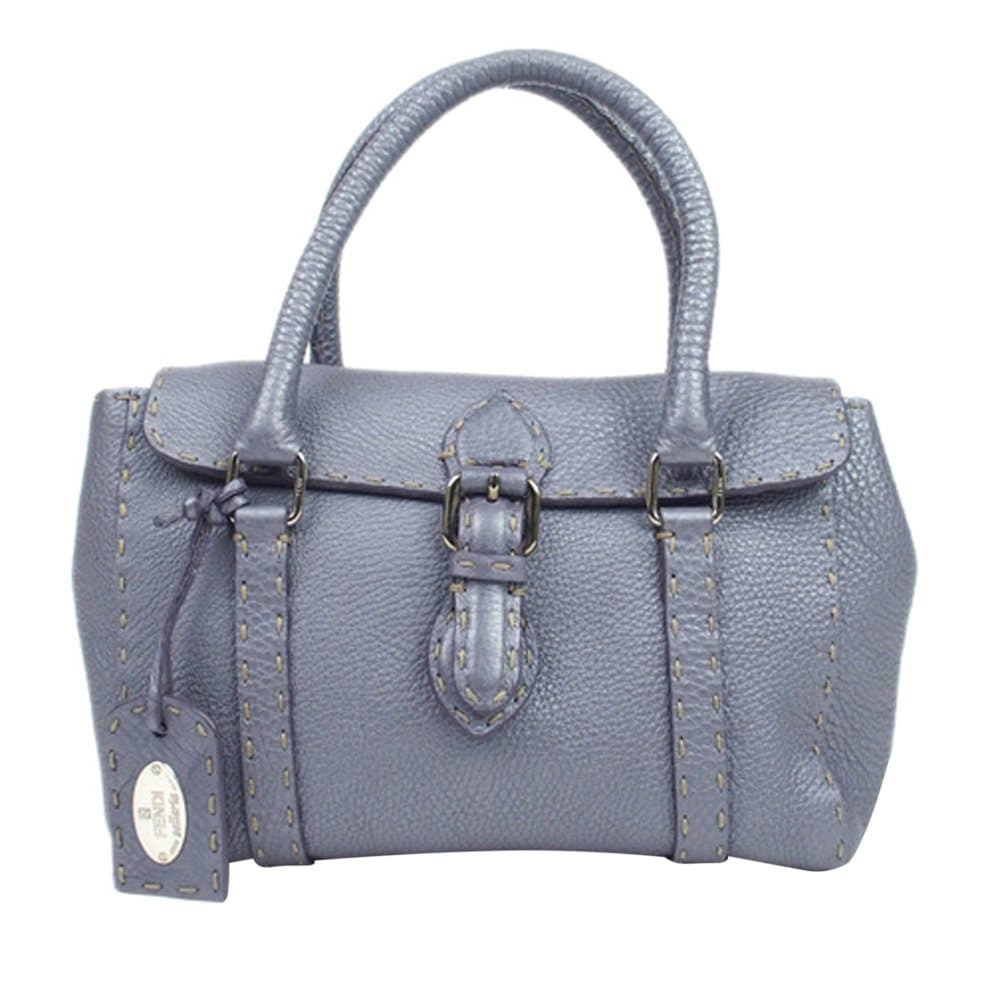 Fendi Mini Selleria Linda Leather Handbag Purple