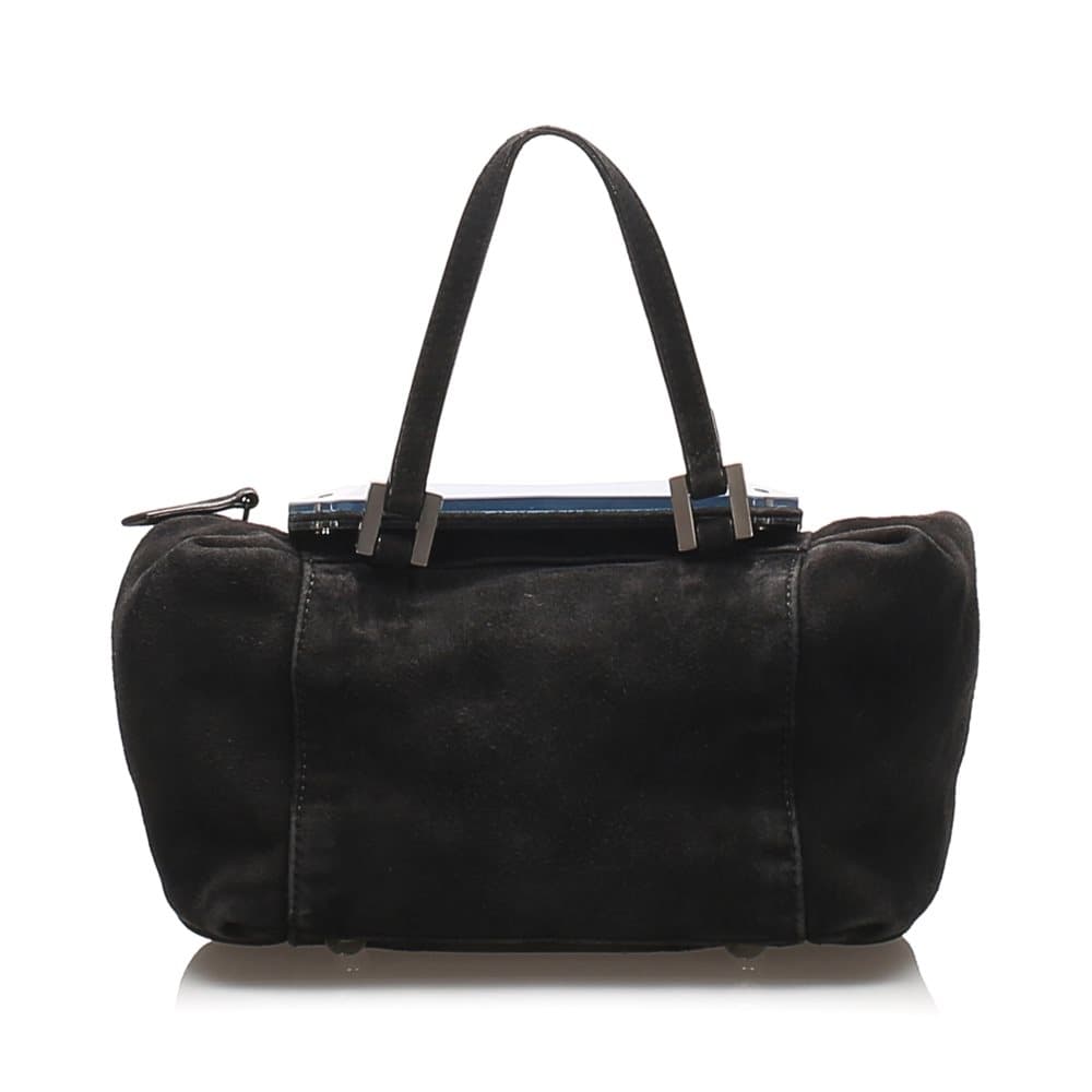 Fendi Raddica Suede Handbag Black