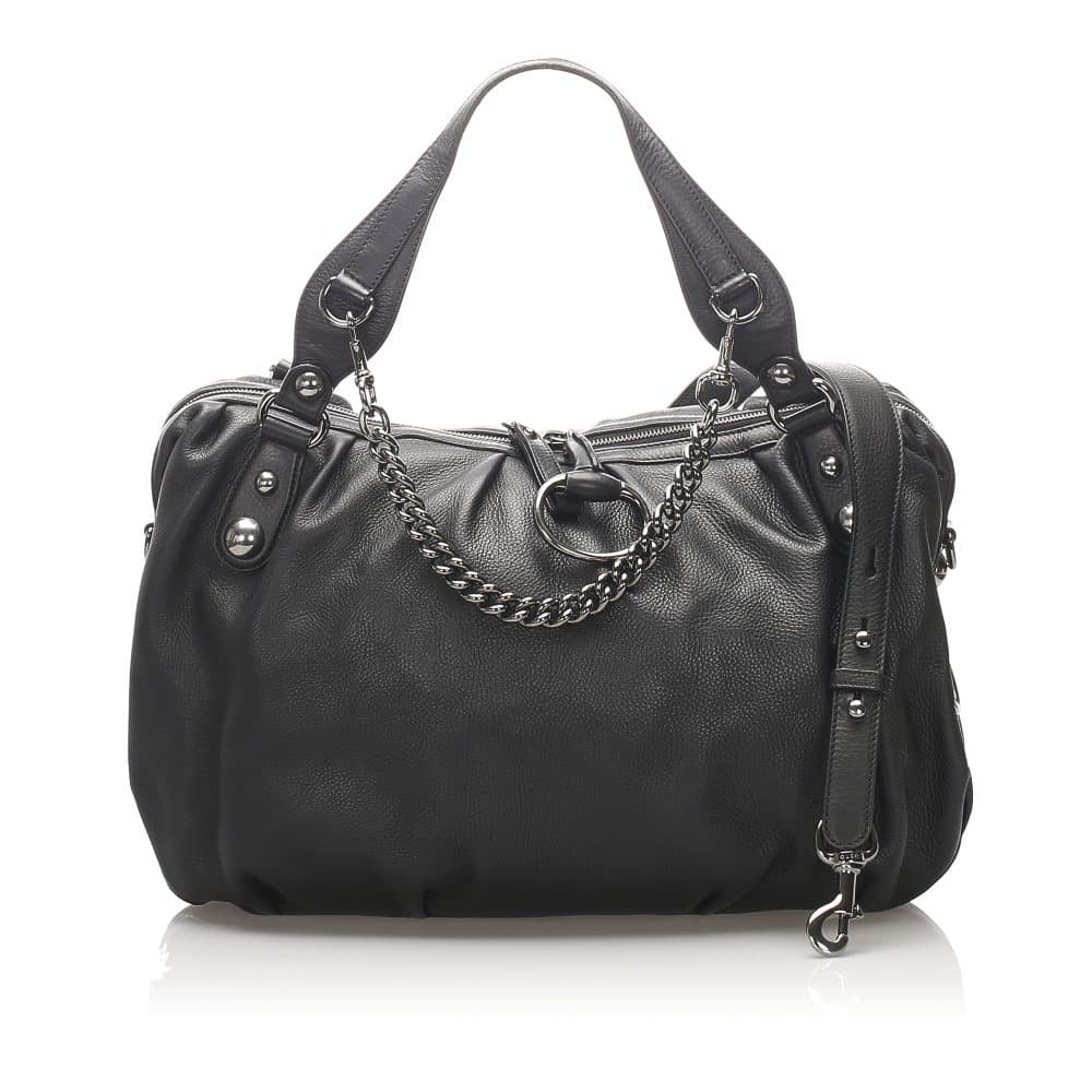 Gucci Icon Bit Leather Satchel Black