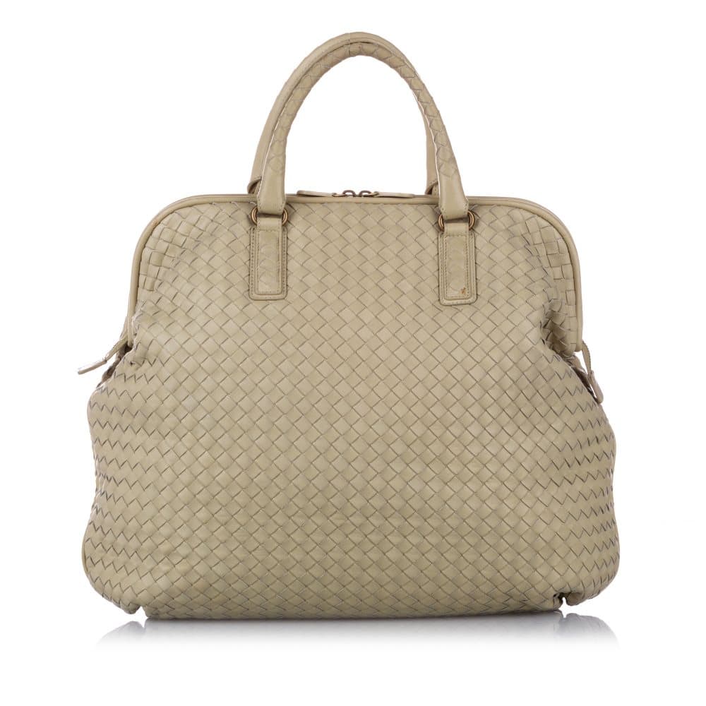 Bottega Veneta Intrecciato Leather Handbag Brown