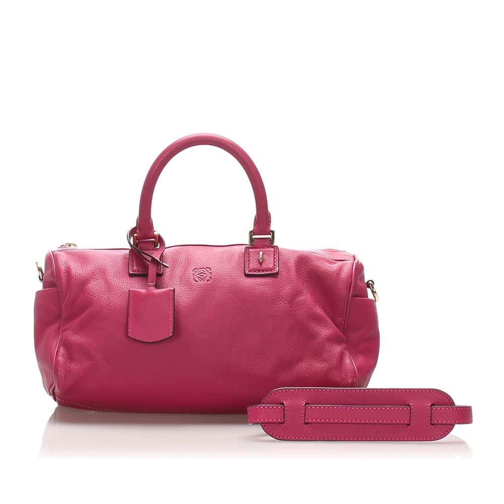 Loewe Amazona Leather Satchel Pink