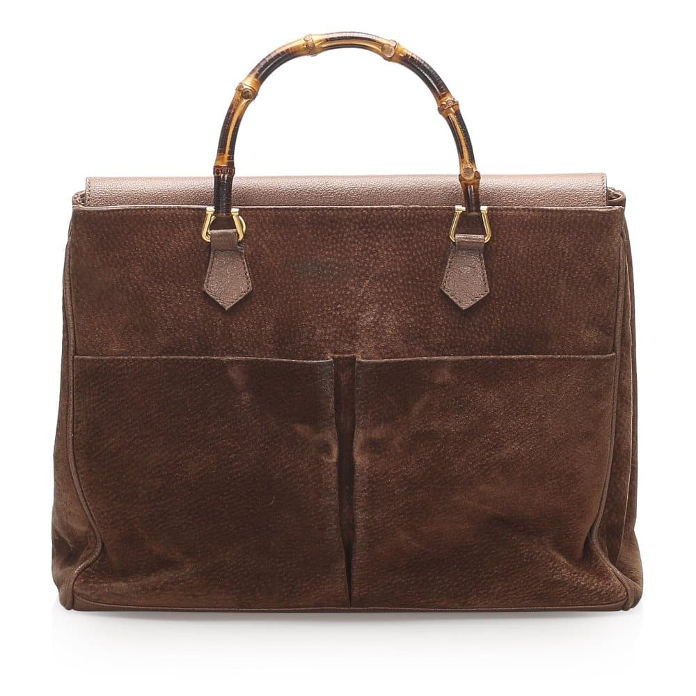 Gucci Bamboo Suede Satchel Black
