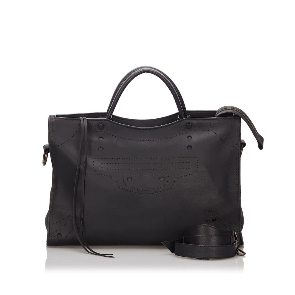 Balenciaga Blackout City Satchel Black