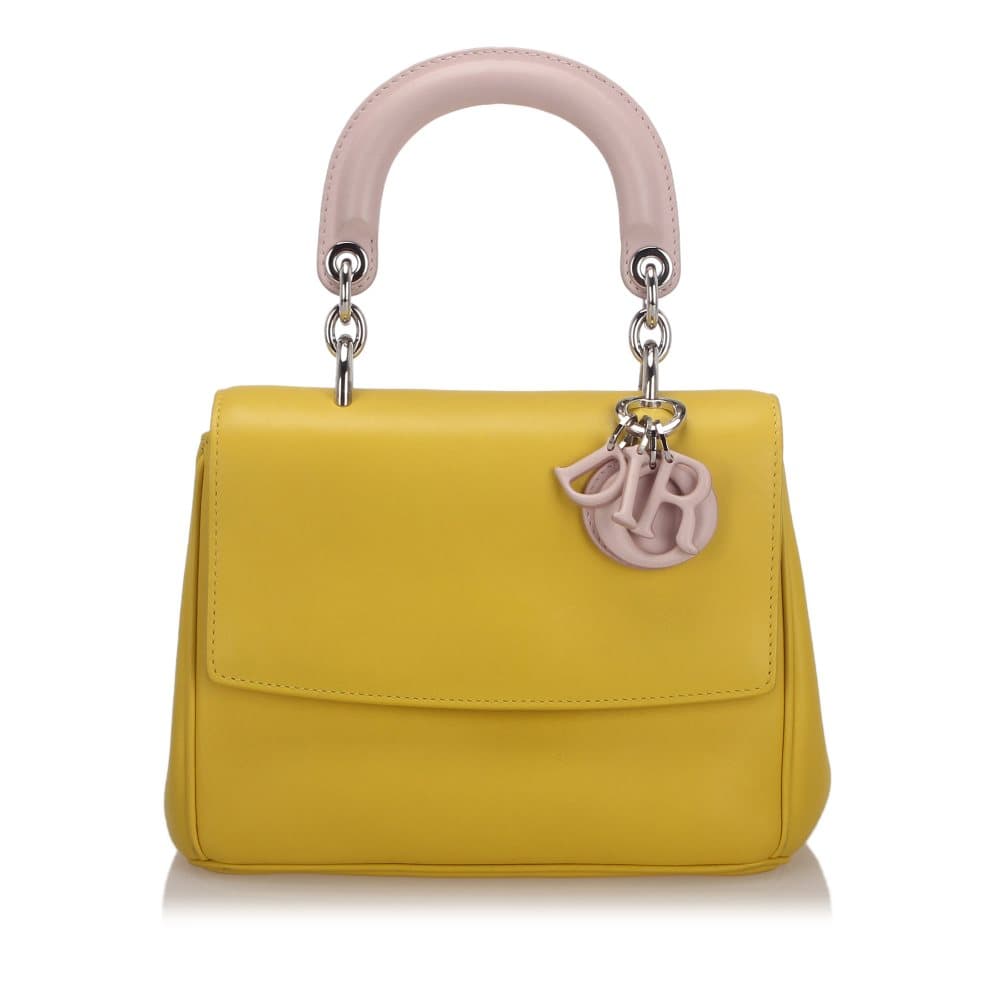 Dior Mini Be Dior Leather Flap Bag Yellow