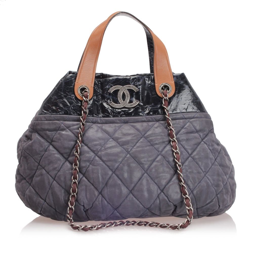 Chanel In The Mix Lambskin Leather Satchel Black