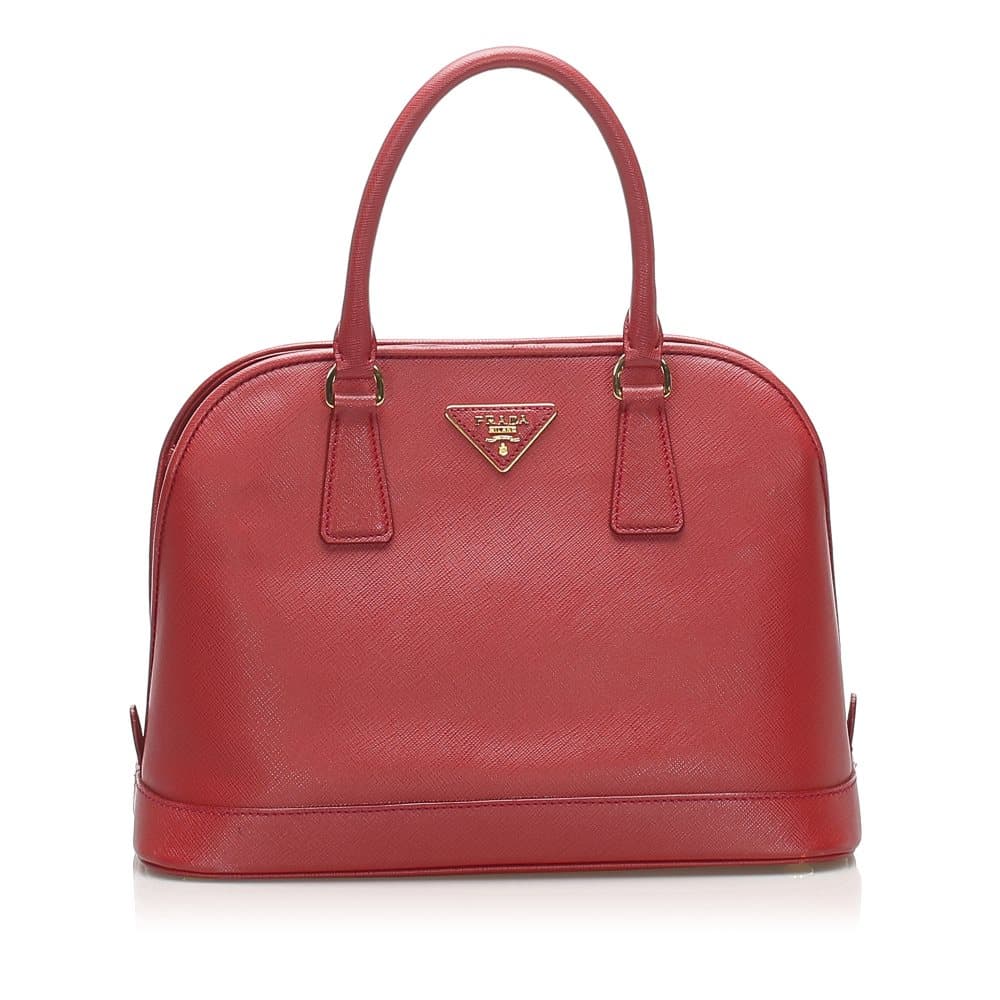 Prada Saffiano Satchel Red