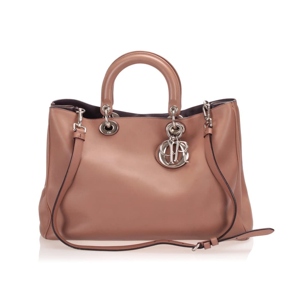 Dior Lady Dior Leather Satchel Brown