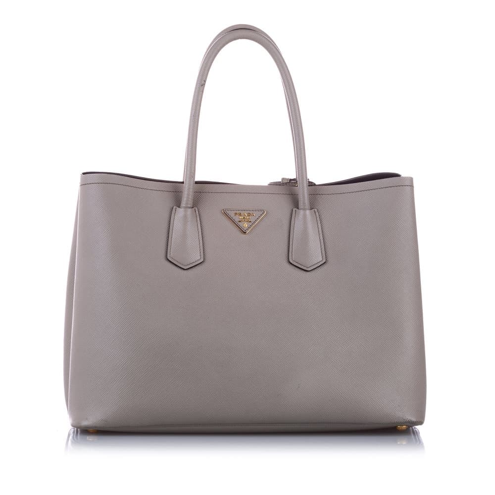 Prada Saffiano Cuir Twin Handbag Gray