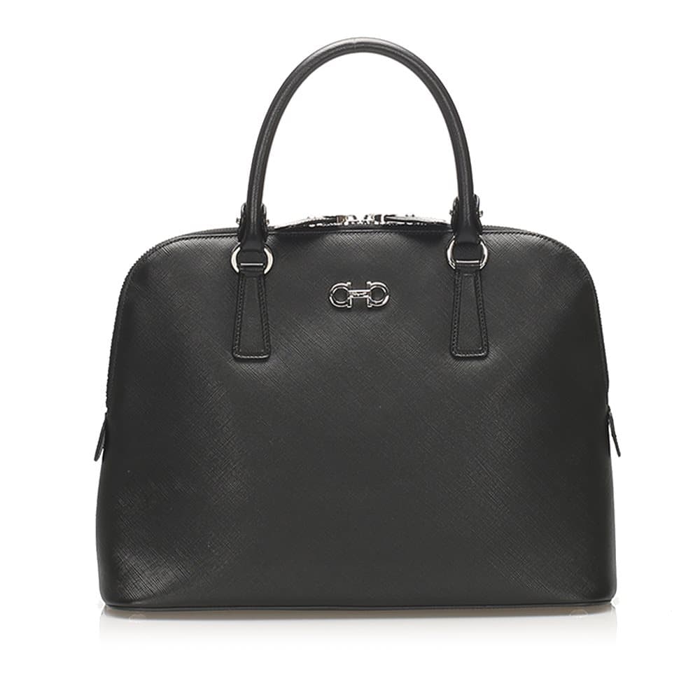Ferragamo Darina Leather Handbag Black