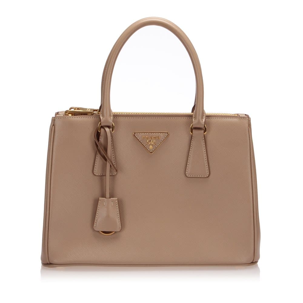 Prada Saffiano Galleria Satchel Brown