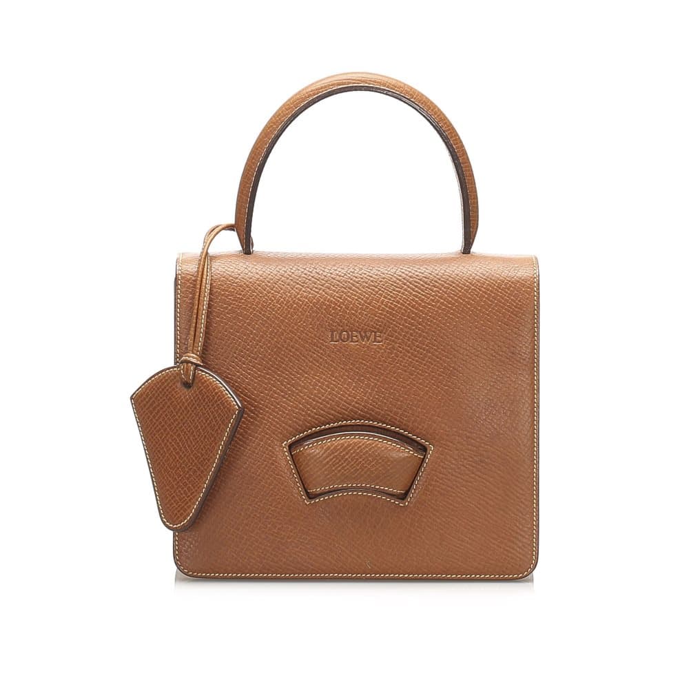 Loewe Barcelona Leather Satchel Brown