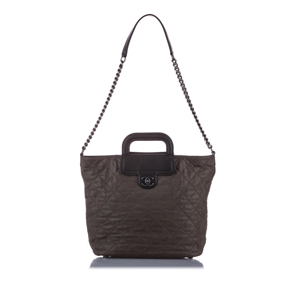 Chanel Matelasse Leather Satchel Brown