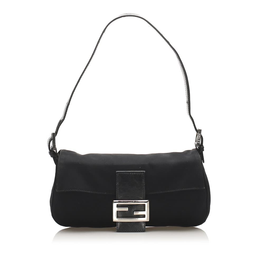 Fendi Canvas Baguette Black