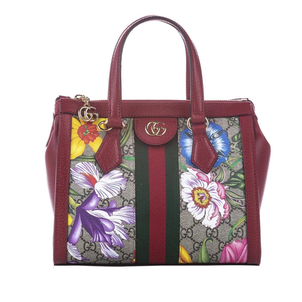 Gucci Small GG Flora Ophidia Satchel Red
