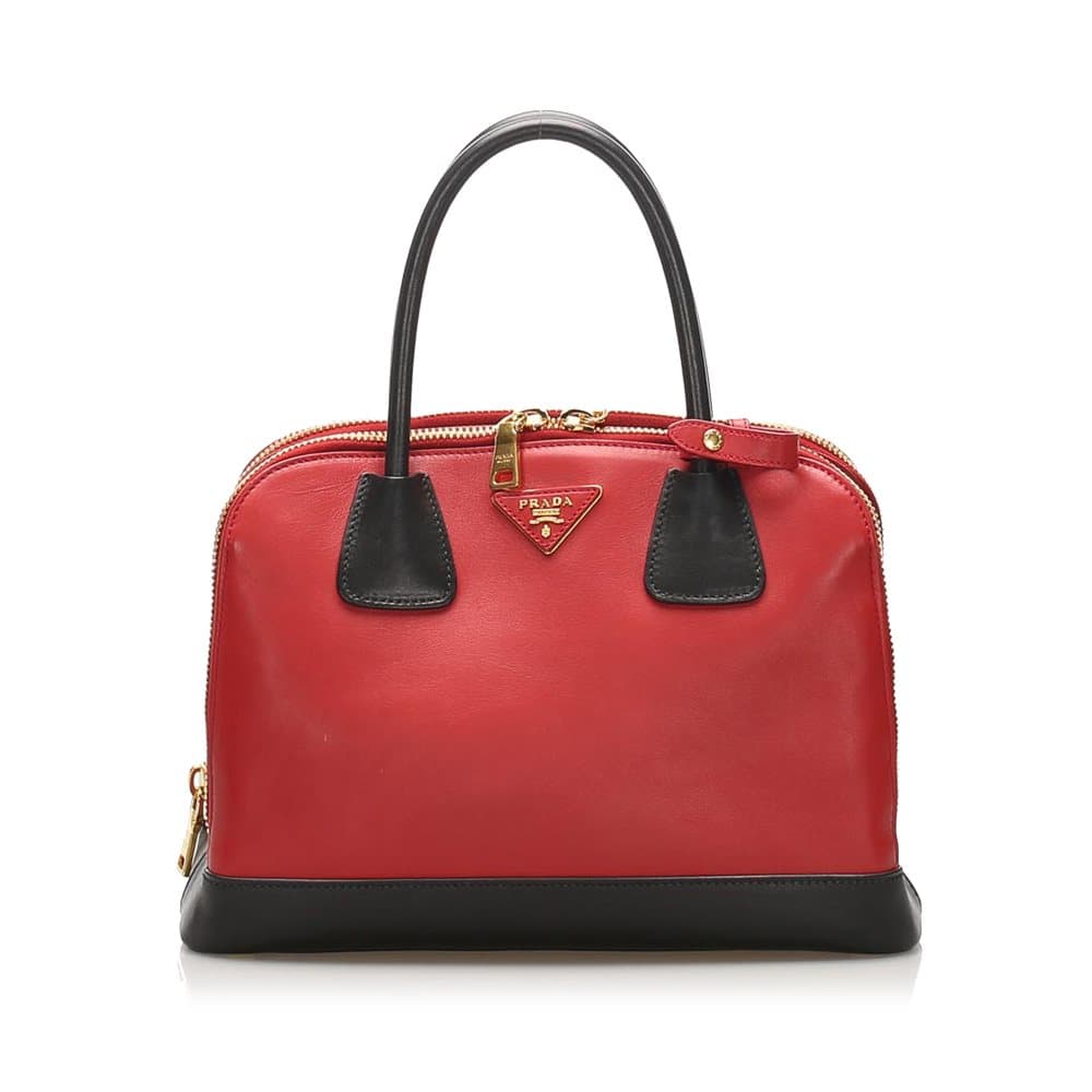 Prada Saffiano Lux Promenade Satchel Red