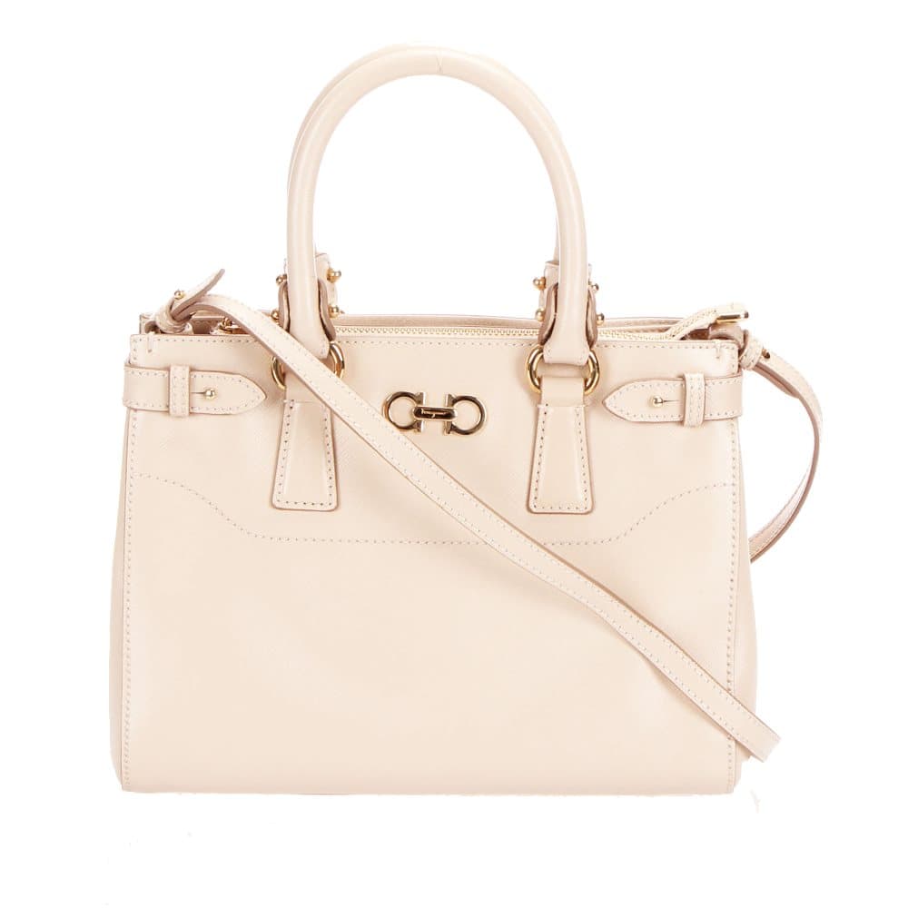 Ferragamo Gancini Beky Leather Satchel Pink