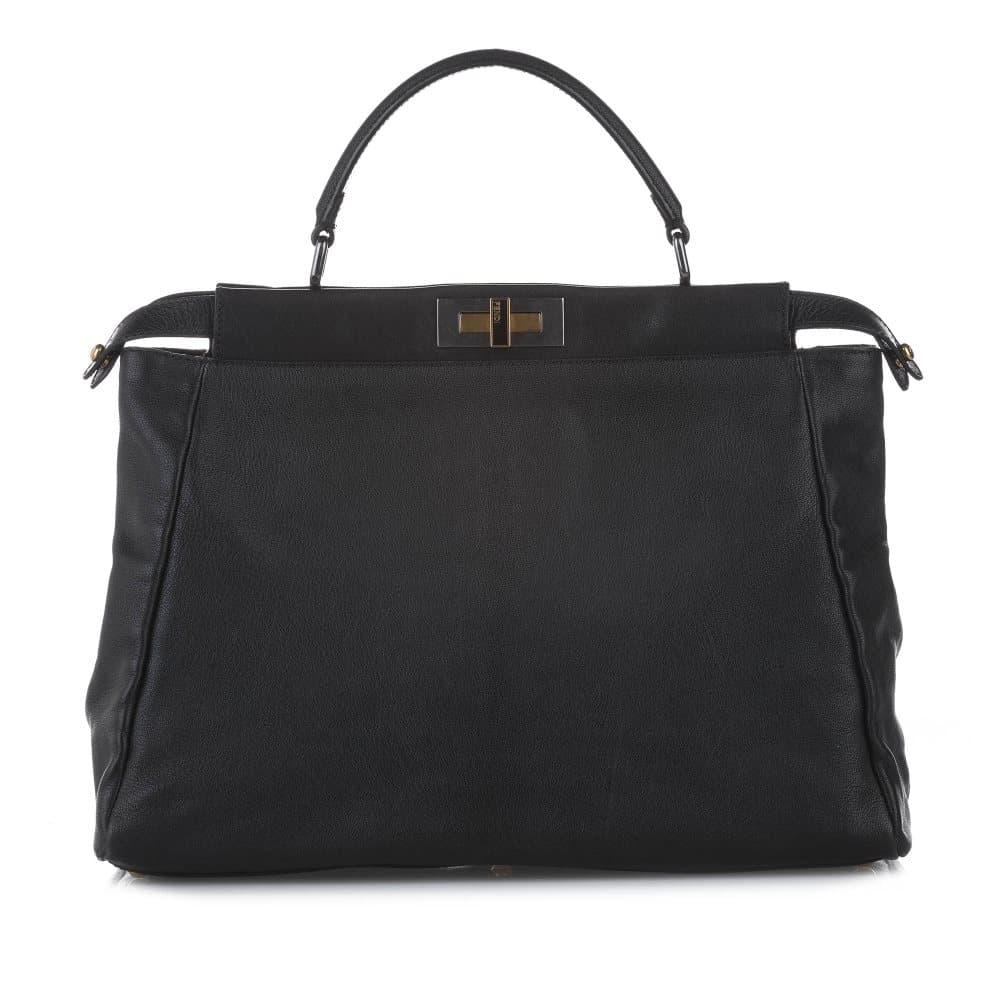 Fendi Peekaboo Leather Satchel Black