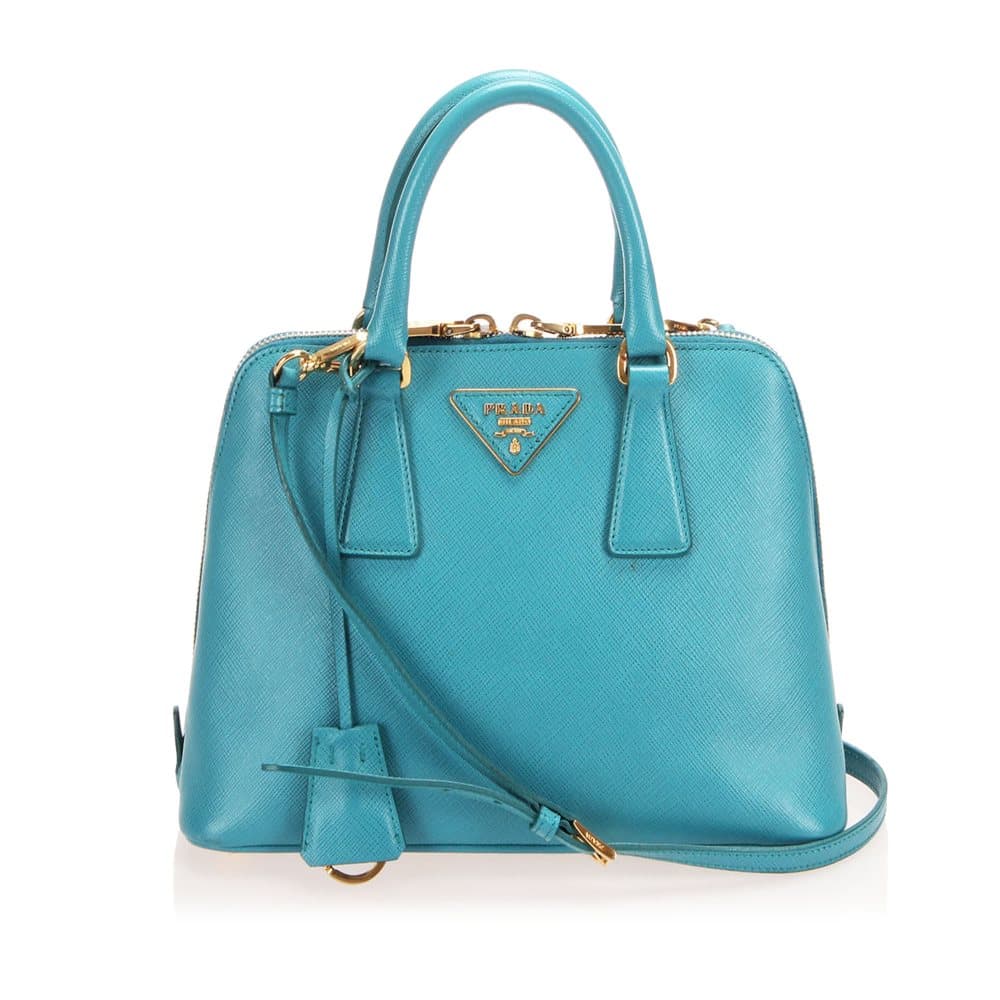 Prada Saffiano Leather Satchel Blue