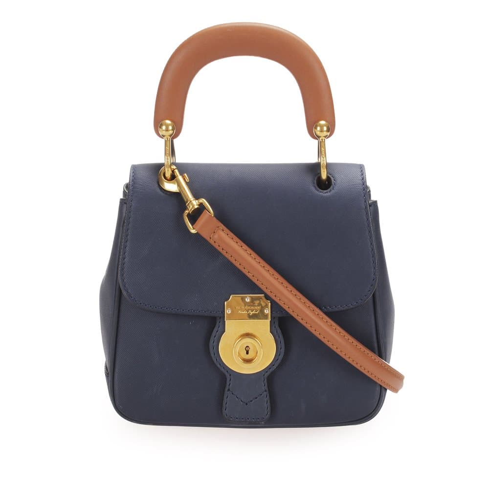 Burberry DK88 Leather Satchel Blue