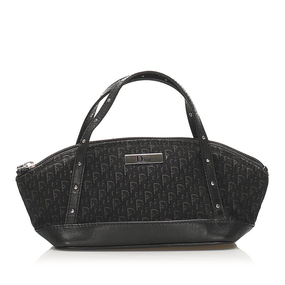 Dior Dior Oblique Canvas Handbag Black