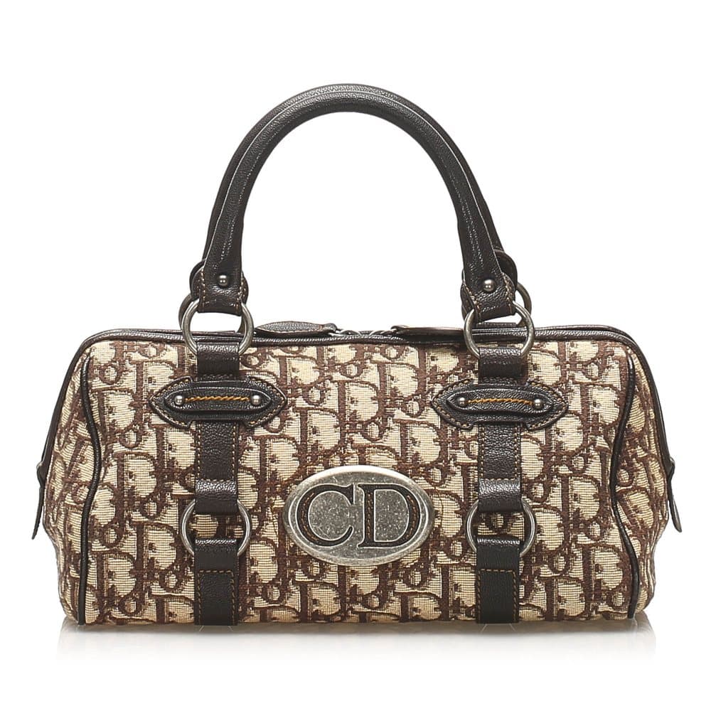 Dior Oblique Canvas Handbag Brown