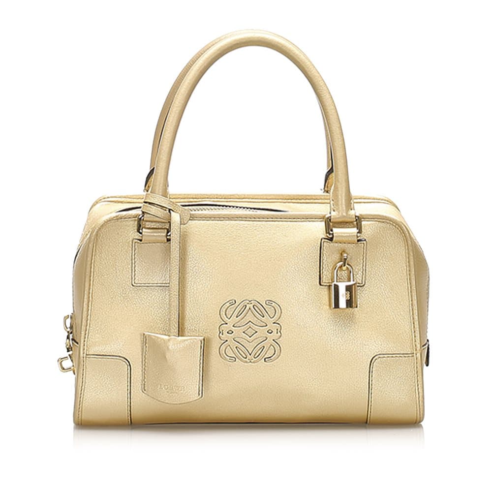 Loewe Amazona Leather Handbag Gold