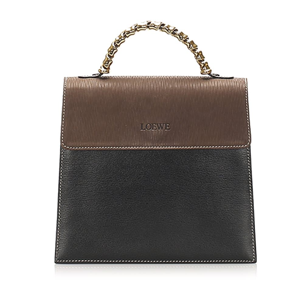 Loewe Leather Satchel Brown