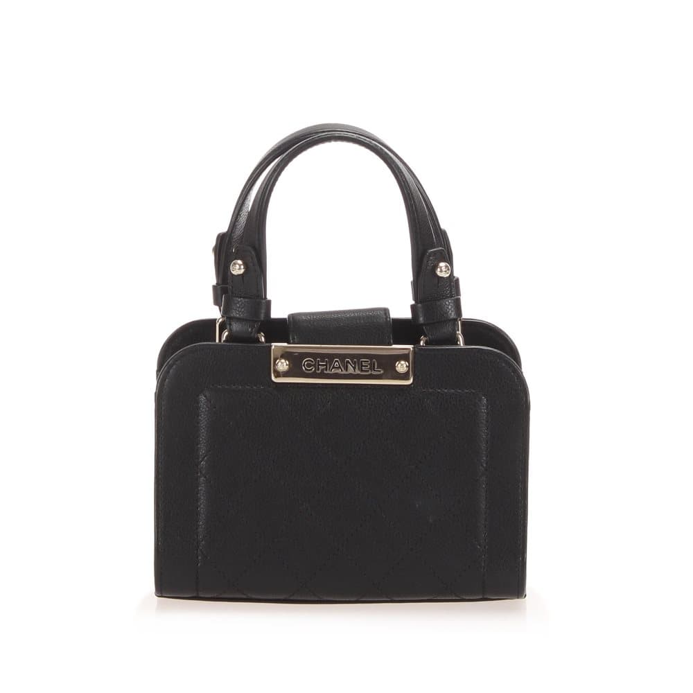 Chanel Matelasse Caviar Leather Satchel Black