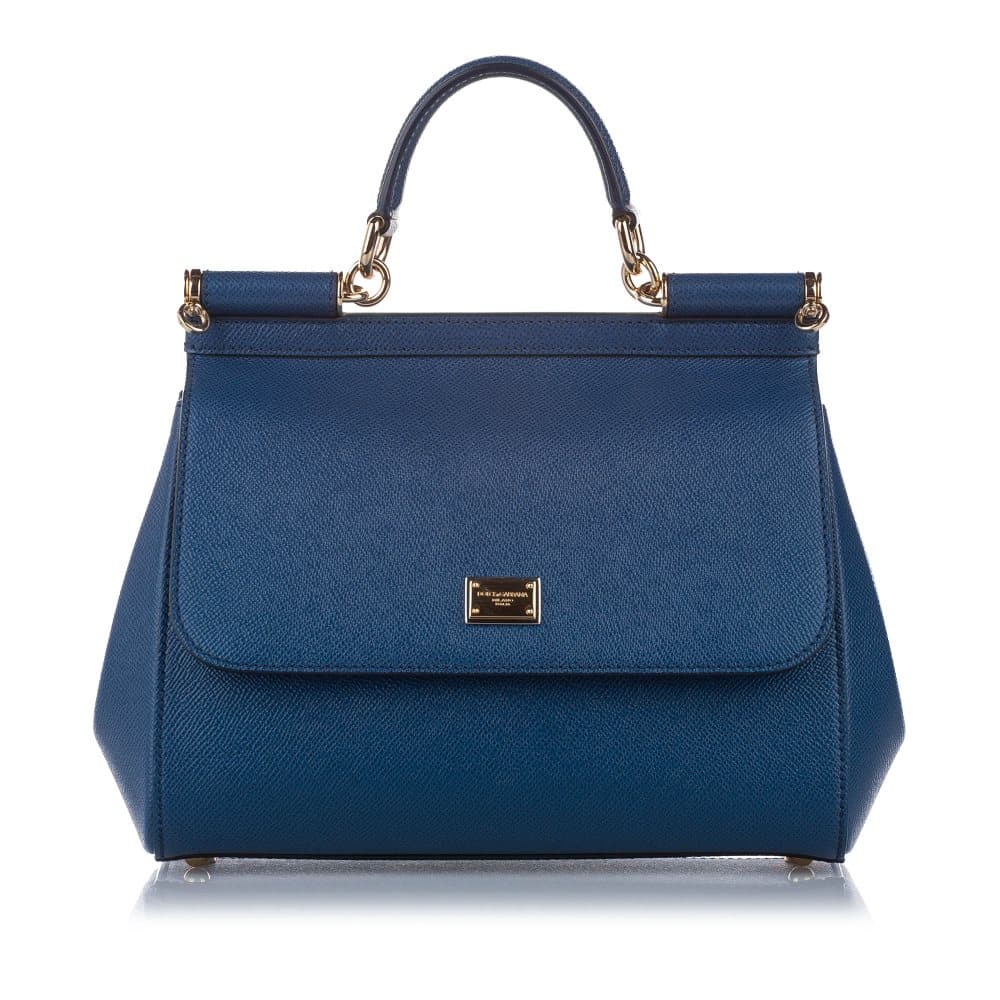 Dolce&Gabbana Miss Sicily Leather Satchel Blue
