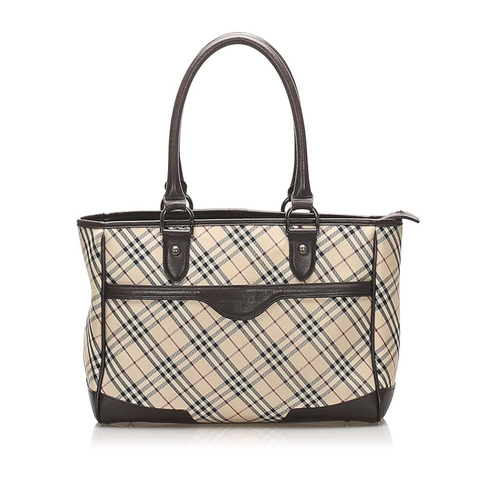 Pre-owned Burberry Nova Check Canvas Handbag Brown