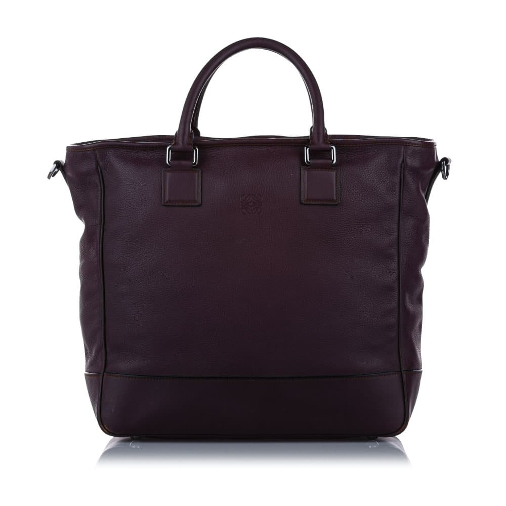 Pre-owned Loewe Amazona Leather Satchel Purple