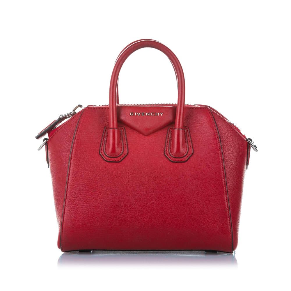 Pre-owned Givenchy Antigona Leather Satchel Red