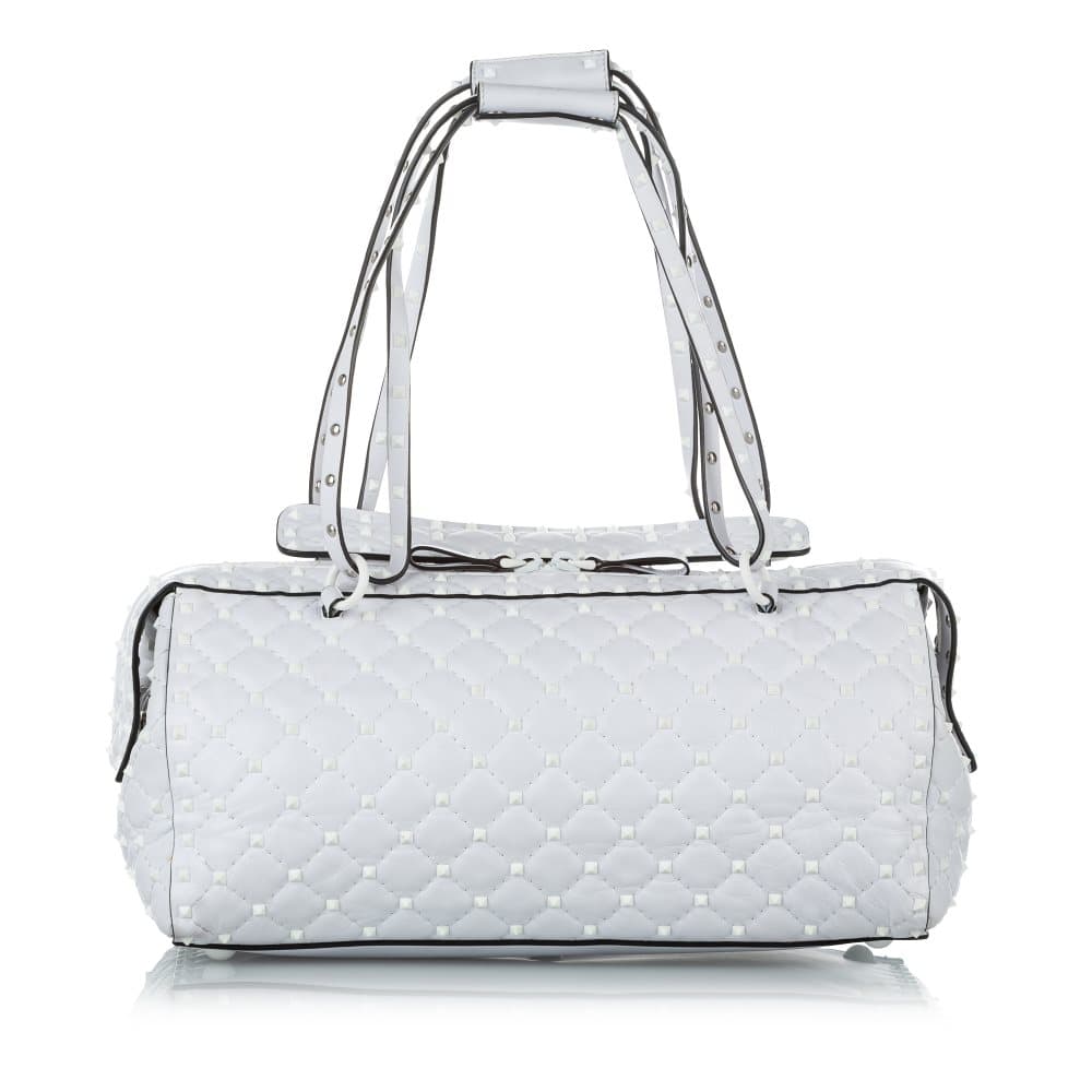 Pre-owned Valentino Free Rockstud Spike Leather Handbag Blue