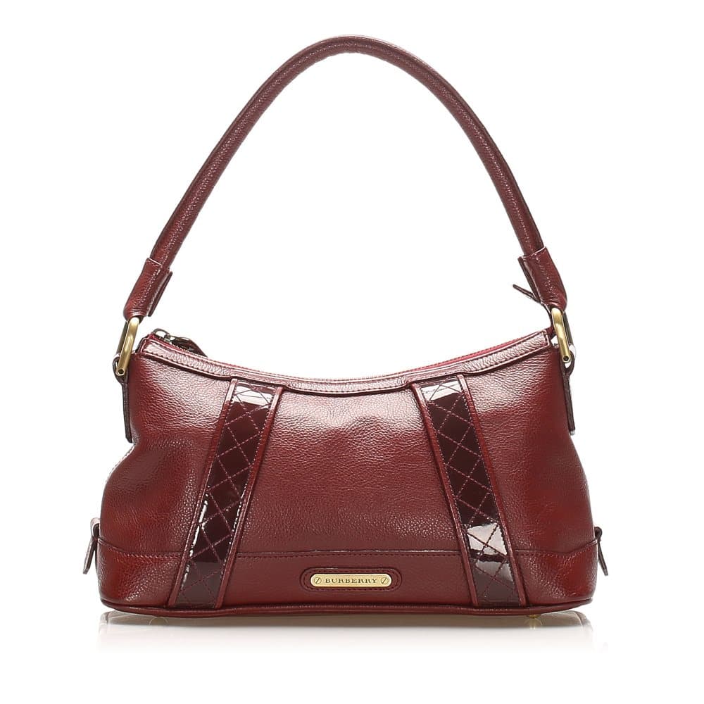 Pre-owned Burberry Leather Baguette Red