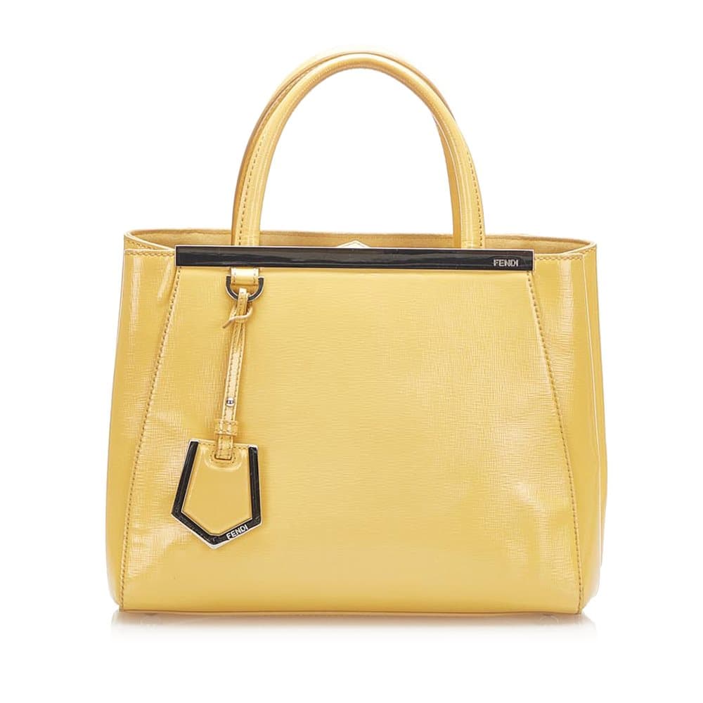 Pre-owned Fendi Petit 2Jours Leather Handbag Yellow