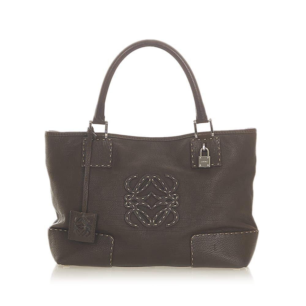 Pre-owned Loewe Amazona Leather Handbag Brown