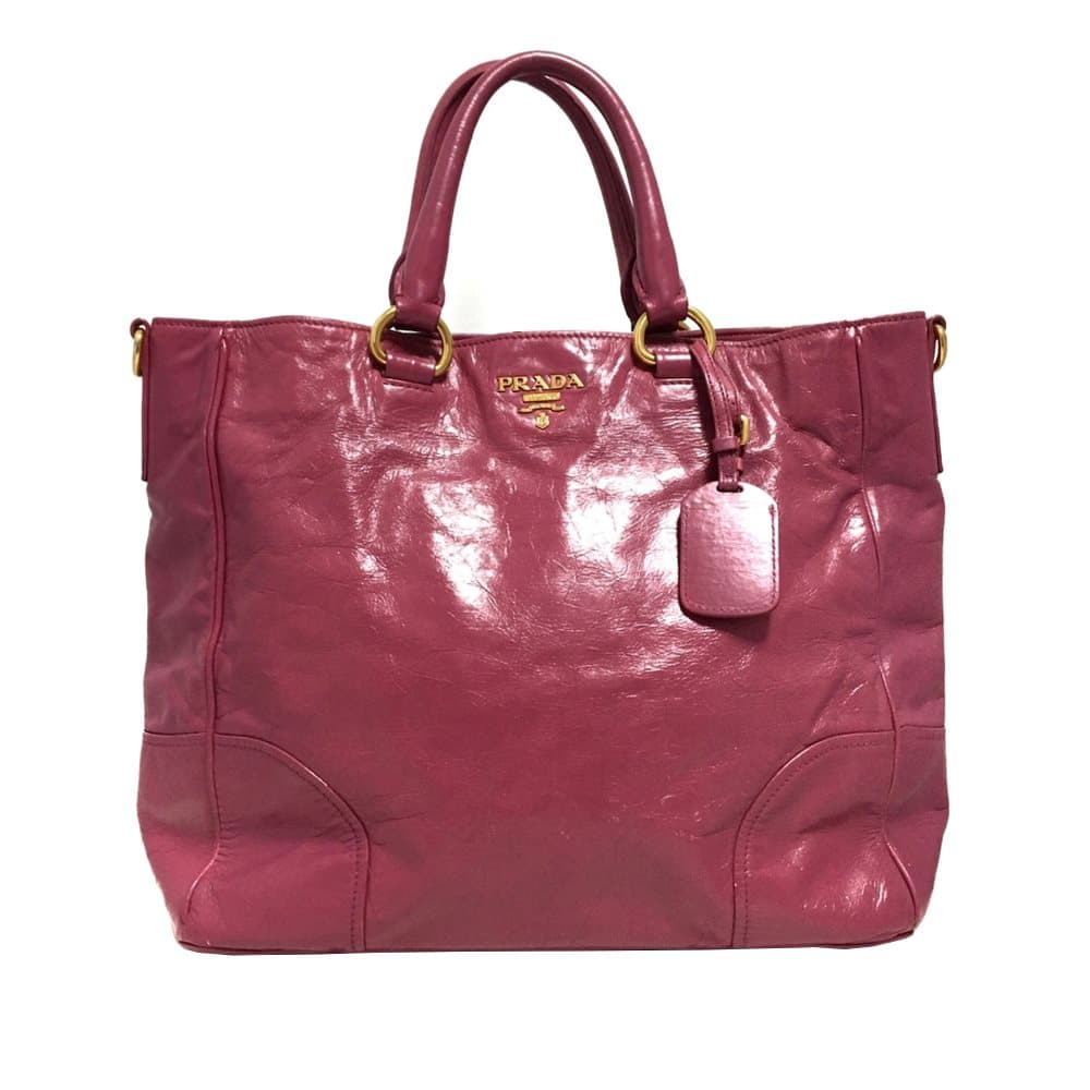 Pre-owned Prada Vitello Shine Satchel Pink