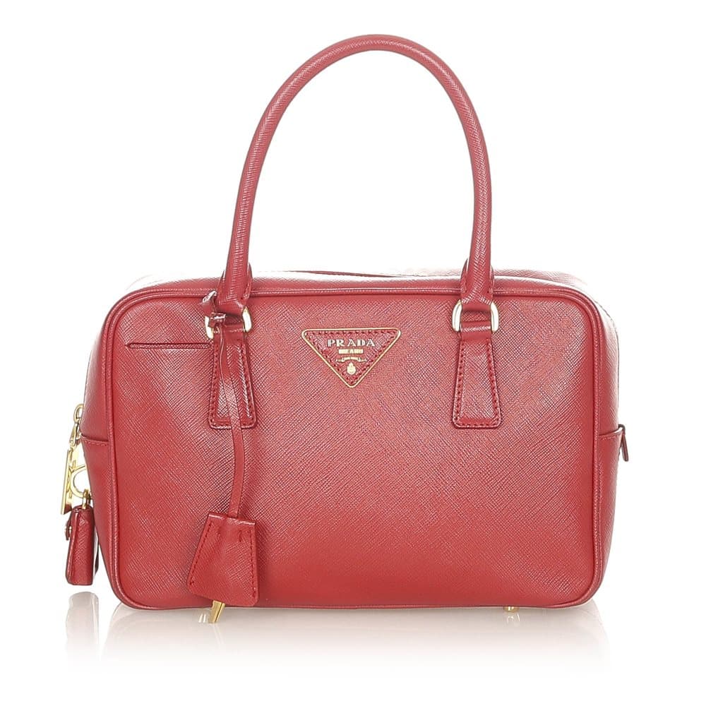Pre-owned Prada Saffiano Vernice Handbag Red