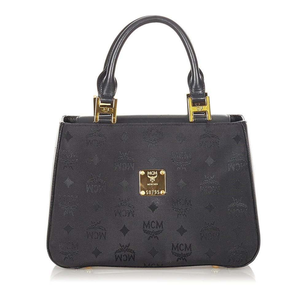 Pre-owned MCM Visetos Nylon Handbag Black