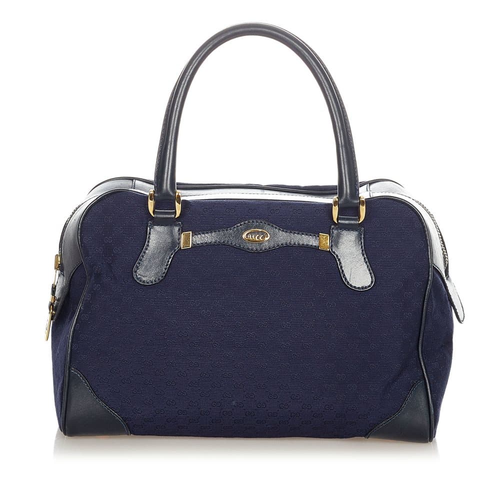 Pre-owned Gucci Micro GG Canvas Handbag Blue