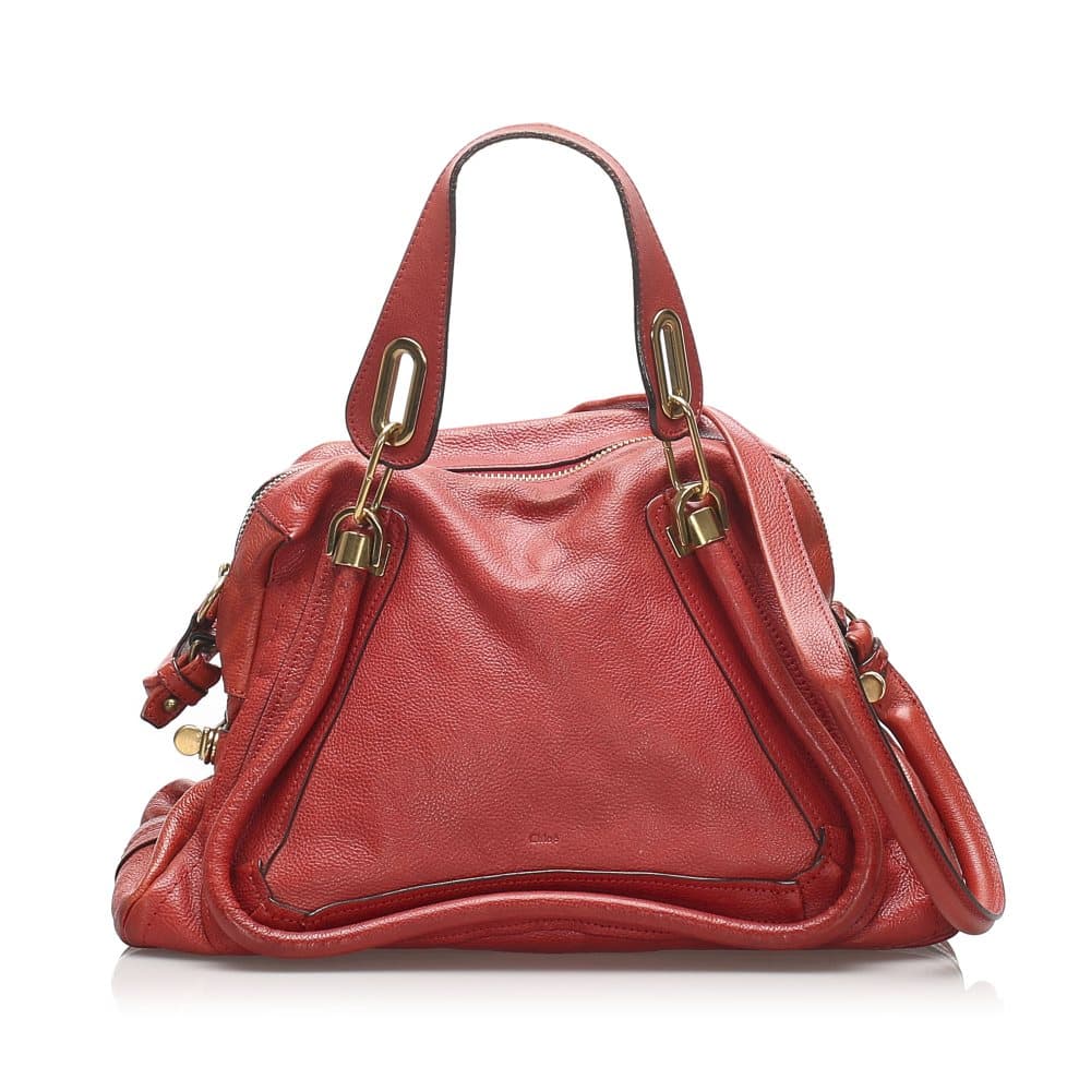 Pre-owned Chloe Paraty Leather Satchel Red