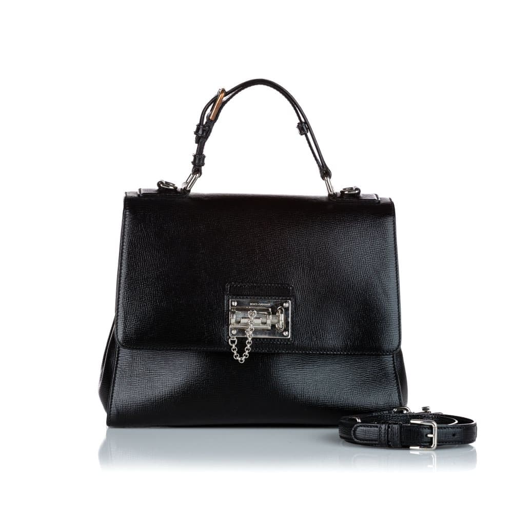 Pre-owned Dolce&Gabbana Monica Leather Satchel Black
